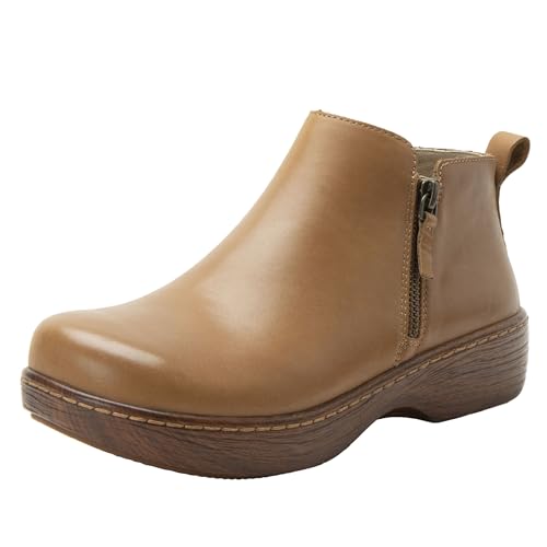 Alegria Oaklee Damen-Stiefelette mit Doppelreißverschlüssen, Lederoptik, Rocker, niedrig, Rancho, 9.5-10 von Alegria by PG Lite