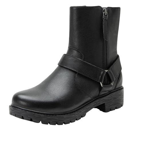 Alegria Olympia Moto Tall Damenstiefel aus Leder, mittelhoch, Schwarzer Vogel, 39.5 EU von Alegria by PG Lite