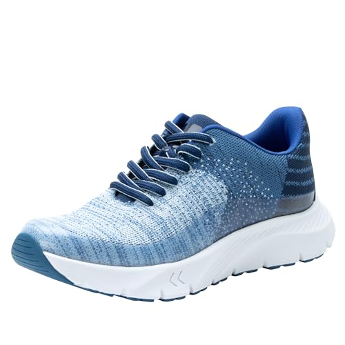 Alegria Revl ReBounce Damen-Sneaker, gestrickt, leicht, athletisch, Walking, Tennisschuh, Blau (Ombre Blue), 40 EU von Alegria by PG Lite