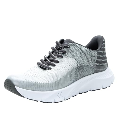 Alegria Revl ReBounce Damen-Sneaker, gestrickt, leicht, athletisch, Walking, Tennisschuh, Ombre Grau, 38 EU von Alegria by PG Lite