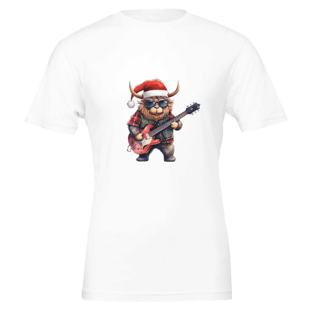 Unisex Shirt, Galloway Rind Als Weihnachtsmann Mit Gitarre Und Sonnenbrille, Xmas Geschenk Für Männer Frauen, Kuh von AlegriaAzulejo