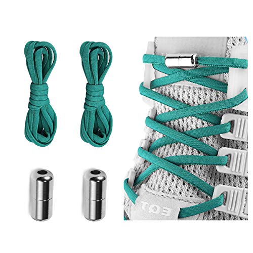 Elastische Schnürsenkel, kein Binden für Erwachsene, Kinder, ältere Menschen, Einheitsgröße, Grün (Grün ), X-Large von Alegrianan