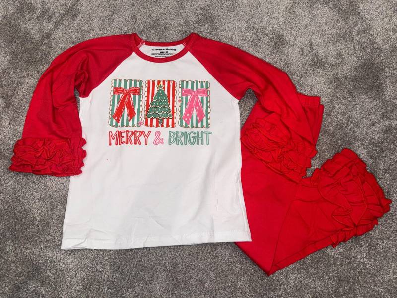 Rote Weihnachtsrüschen Outfit, Kleinkind Zweiteiler Weihnachtsraglan, Langarm Rüschen Raglan, Leggings Rote Weihnachtsrüschen Outfit, Kleinkind Zweiteiler Weihnachtsraglan, Langarm Rüschen Raglan, Leggings von AlejandraCreation