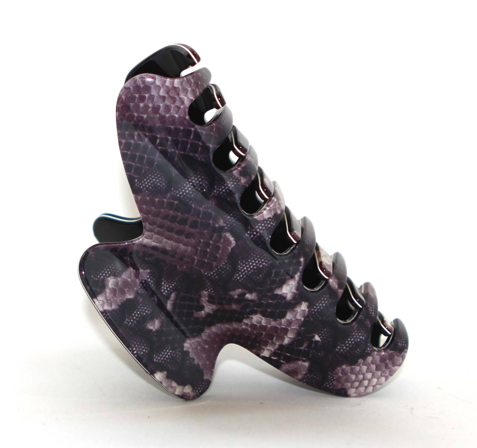 Neue Schlangen-Print Kiefer Clip Handgemachte Kollektionen Französisch Stark & Robust Python Lace-Muster 3, 5-Zoll-Kiefer Made in Frankreich N43 von AlekhFashions