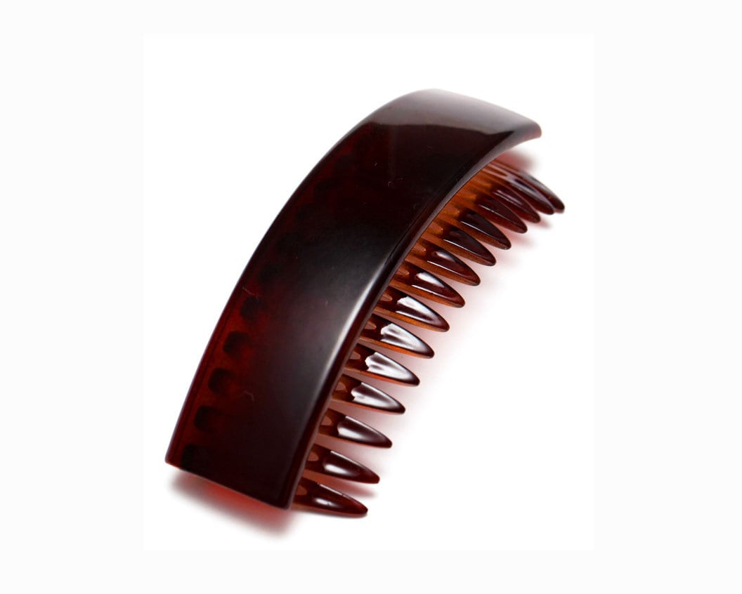 Neueste Kollektion French Modern Design Große Schiebe Haarkamm Celluloid Acetat 3 X 1 Zoll Schildkröte Haarspange U25 von AlekhFashions