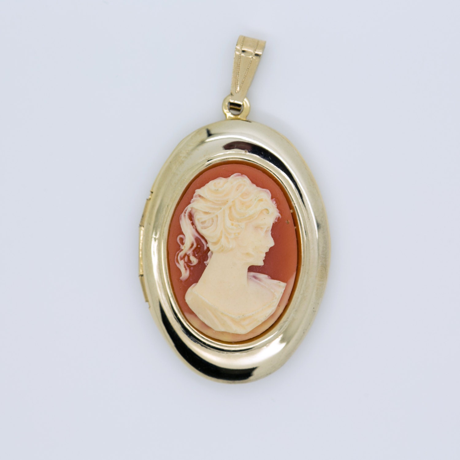 Cameo-Auftritt Medaillon Anhänger Große Antike Art Deco Frau Foto Hair Ovale Form Memorabilia Hochzeit Geburtstagsgeschenk Für Sie - Aleks Schmuck von AleksJewelry