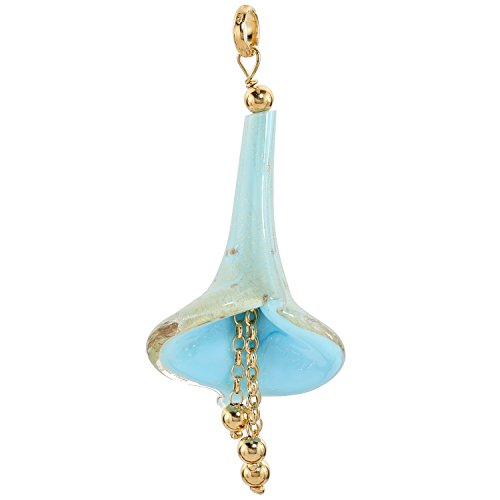 Schmuckboerse24 Aleksander Sternen Murano Star Muranoglas Damen-Anhänger Calla Sterling-Silber 925 vergoldet Blattgold 999er Aventurinquarz hellblau von Schmuckboerse24