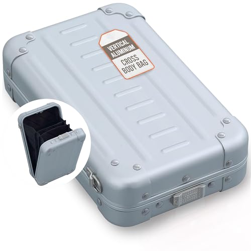 Aleon Vertikale kleine persönliche Umhängetasche, Platin von Aleon