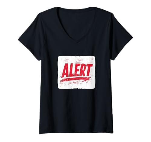 Damen Erstaunliche Warnmeldung für Erwachsene und Kinder T-Shirt mit V-Ausschnitt von Alert Outfit