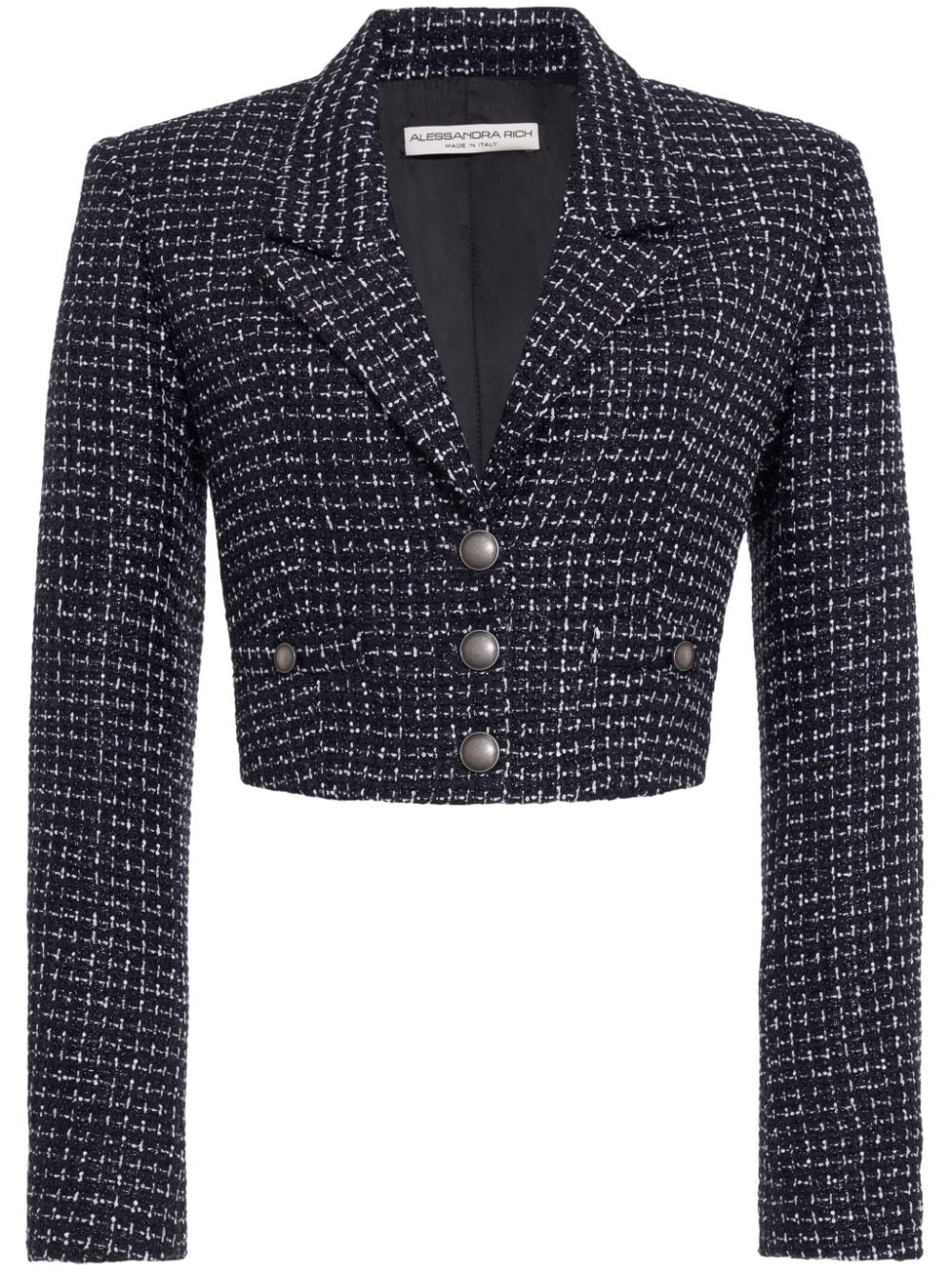 Alessandra Rich Cropped-Blazer aus Tweed - Blau von Alessandra Rich