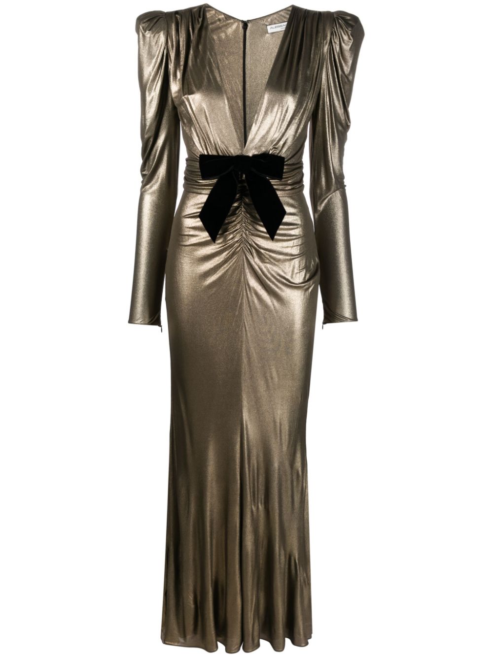 Alessandra Rich Maxikleid mit Schleife - Gold von Alessandra Rich