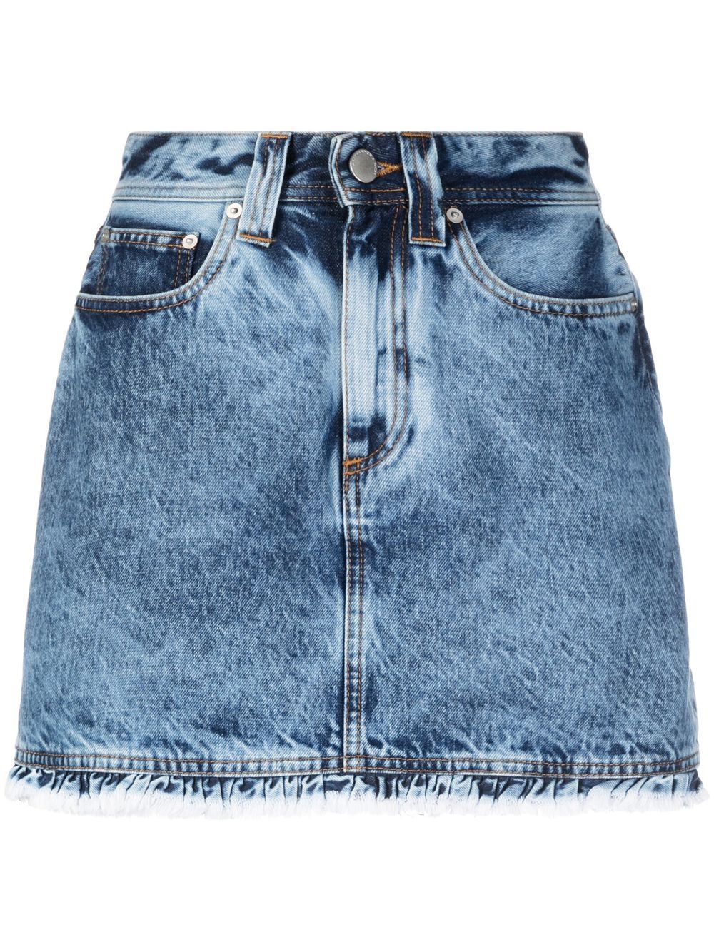 Alessandra Rich Jeansrock mit Acid-Wash-Effekt - Blau von Alessandra Rich