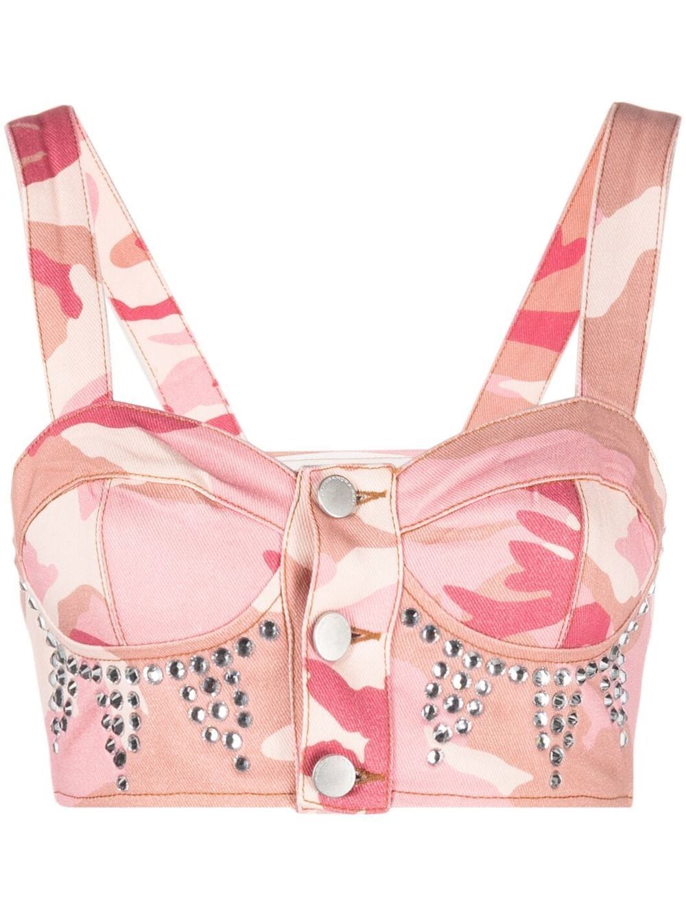 Alessandra Rich Bustier-Top mit Kristallen - Rosa von Alessandra Rich