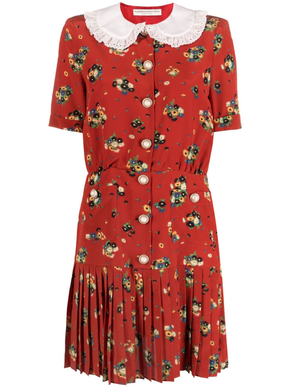 Alessandra Rich Minikleid mit Print - Rot von Alessandra Rich