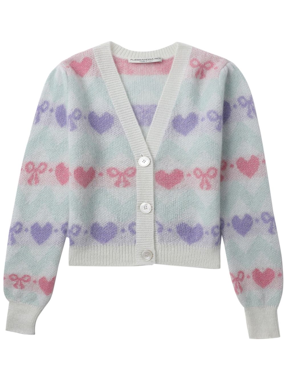 Alessandra Rich Cardigan mit Intarsienmuster - Weiß von Alessandra Rich