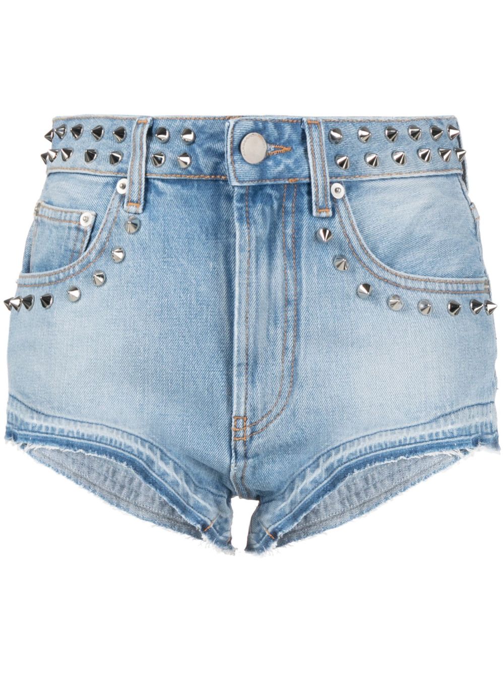 Alessandra Rich Jeans-Shorts mit Nieten - Blau von Alessandra Rich