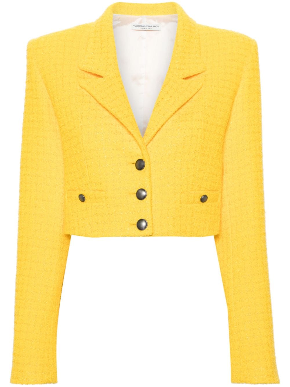 Alessandra Rich Tweed-Blazer im Cropped-Design - Gelb von Alessandra Rich