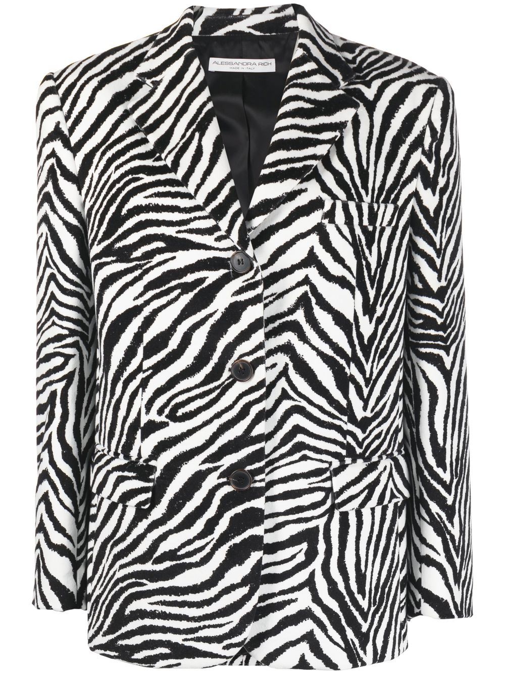 Alessandra Rich Blazer mit Zebra-Print - Schwarz von Alessandra Rich