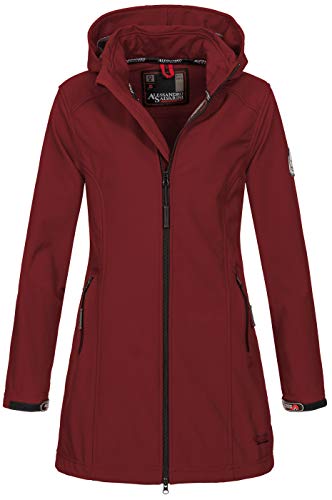 A. Salvarini Damen Softshell Jacke wasserabweisend Outdoor lang AS-131 [AS-131-Bordeaux-Gr.S] von ALESSANDRO SALVARINI