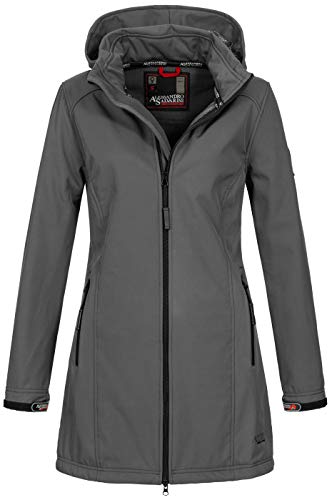 A. Salvarini Damen Softshell Jacke wasserabweisend Outdoor lang AS-131 [AS-131-Dunkelgrau-Gr.S] von ALESSANDRO SALVARINI