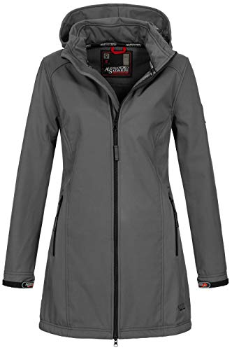 A. Salvarini Damen Softshell Jacke wasserabweisend Outdoor lang AS-131 [AS-131-Dunkelgrau-Gr.XXL] von ALESSANDRO SALVARINI