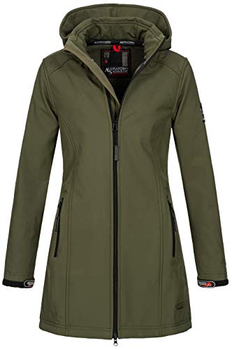 A. Salvarini Damen Softshell Jacke wasserabweisend Outdoor lang AS-131 [AS-131-Dunkelgrün-Gr.XL] von ALESSANDRO SALVARINI