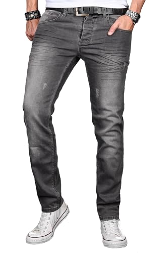 A. Salvarini Herren Designer Jeans Hose Stretch Basic Jeanshose Regular Slim [AS049 - W29 L30], Middle Grey Used von ALESSANDRO SALVARINI