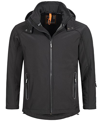 A. Salvarini Herren Softshell Funktions Outdoor Regen Jacke Sport Freizeitjacke AS098 [AS-098-Schwarz2-Gr.XXL] von ALESSANDRO SALVARINI