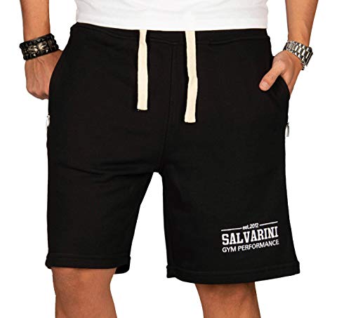 A. Salvarini Herren Sport Jogging Short Fitness Kurze Hose Trainingshose AS130 [AS-130-Schwarz-Gr.XL] von ALESSANDRO SALVARINI