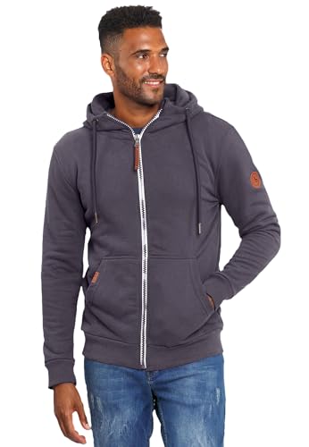 ALESSANDRO SALVARINI Herren Sweatjacke (S-3XL) mit Kapuze - Leicht, Atmungsaktiv, Kapuzenpullover mit Reißverschluss Männer - AS-292 Anthra XX-Large von ALESSANDRO SALVARINI