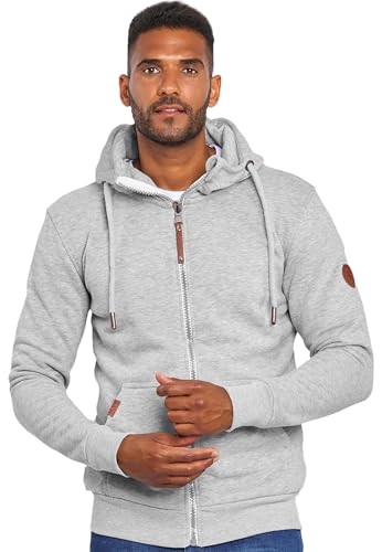 ALESSANDRO SALVARINI Herren Sweatjacke Kapuzenpullover Jacke Hoodie Kapuze Sweater AS292 [AS-292-Hellgrau-Gr.L] von ALESSANDRO SALVARINI