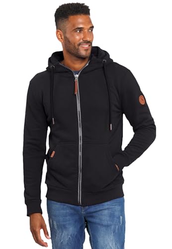 ALESSANDRO SALVARINI Herren Sweatjacke Kapuzenpullover Jacke Hoodie Kapuze Sweater AS292 [AS-292-Schwarz-Gr.L] von ALESSANDRO SALVARINI