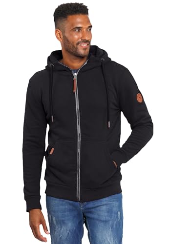 ALESSANDRO SALVARINI Herren Sweatjacke (S-3XL) mit Kapuze - Leicht, Atmungsaktiv, Kapuzenpullover mit Reißverschluss Männer - AS-292 Schwarz Medium von ALESSANDRO SALVARINI