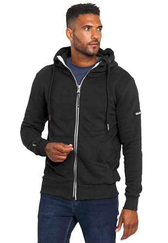 ALESSANDRO SALVARINI Herren Sweatjacke (S-3XL) mit Kapuze - Leicht, Atmungsaktiv, Kapuzenpullover mit Reißverschluss Männer - AS-293 Schwarz Small von ALESSANDRO SALVARINI