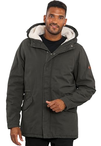 ALESSANDRO SALVARINI Herren Winterjacke (S-3XL) - 100% Baumwolle Obermaterial, Teddyfell innen komplett, Warme Jacke Männer - AS-138 DGrau Medium von ALESSANDRO SALVARINI
