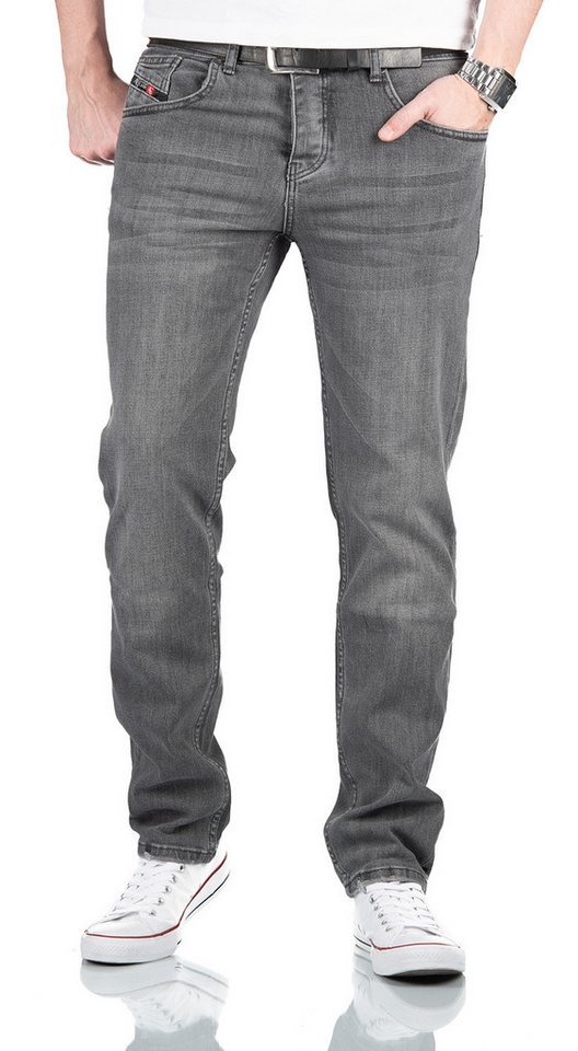 Alessandro Salvarini Straight-Jeans A. Salvarini Herren Jeans Hose mit Knopfleiste von Alessandro Salvarini