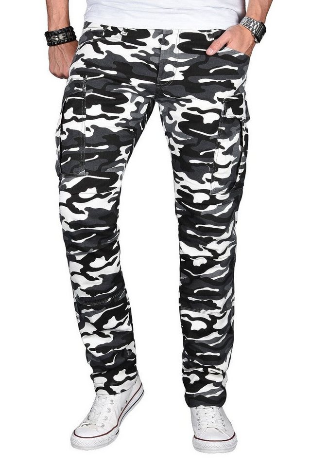 Alessandro Salvarini Cargohose A. Salvarini Herren Designer Cargohose Stretch Cargo Chino Stoff Hose von Alessandro Salvarini