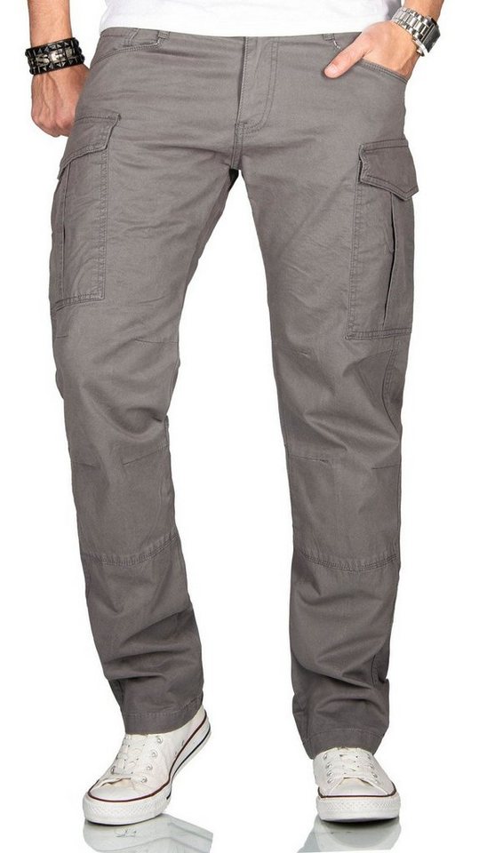 Alessandro Salvarini Cargohose A. Salvarini Herren Designer Cargohose Stretch Cargo Chino Stoff Hose von Alessandro Salvarini