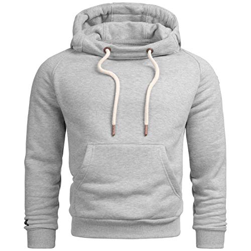 ALESSANDRO SALVARINI Herren Kapuzenpullover Hoodie Kapuze Sweater AS291 [AS-291-Hellgrau-Gr.M] von ALESSANDRO SALVARINI