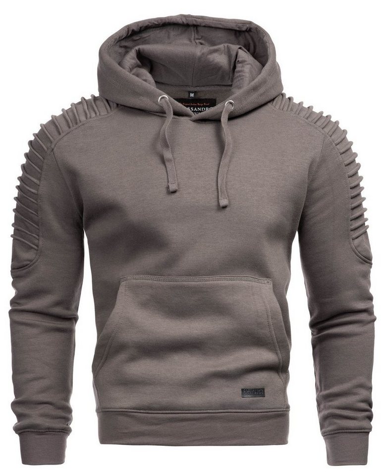 Alessandro Salvarini Hoodie A. Salvarini Herren Hoodie AS074 in Biker Optik von Alessandro Salvarini