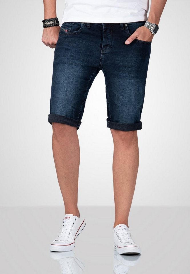 Alessandro Salvarini Shorts A. Salvarini Herren Jeans Shorts kurze Hosen mit Knopfverschluss von Alessandro Salvarini