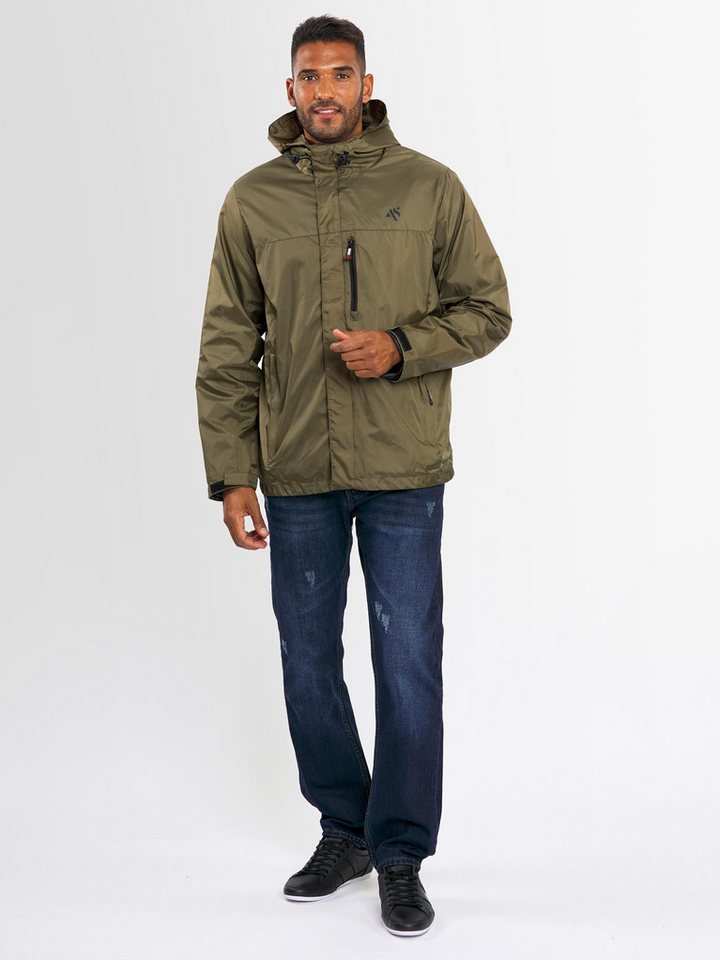 Alessandro Salvarini Regenjacke mit durchgehendem Reißverschluss Alessandro Salvarini Herren Regenjacke AS323 Olive Größe L - Gr. L von Alessandro Salvarini