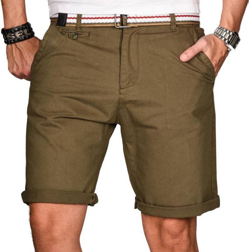Alessandro Salvarini Shorts A. Salvarini Herren Designer Shorts kurze Hose Gürtel AS096 inklusive passendem Gürtel von Alessandro Salvarini