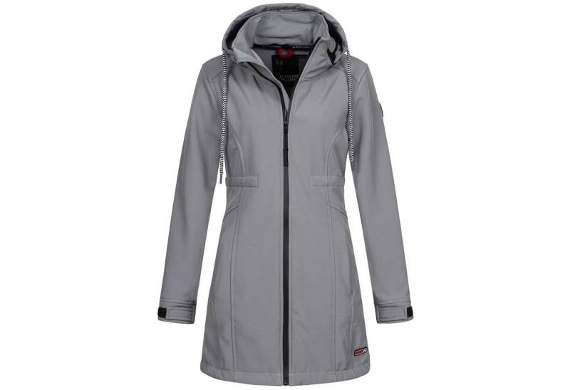 Alessandro Salvarini Softshelljacke lang mit hohem Stehkragen Alessandro Salvarini Damen Softshell Jacke AS187 Hellgrau Größe XS - von Alessandro Salvarini