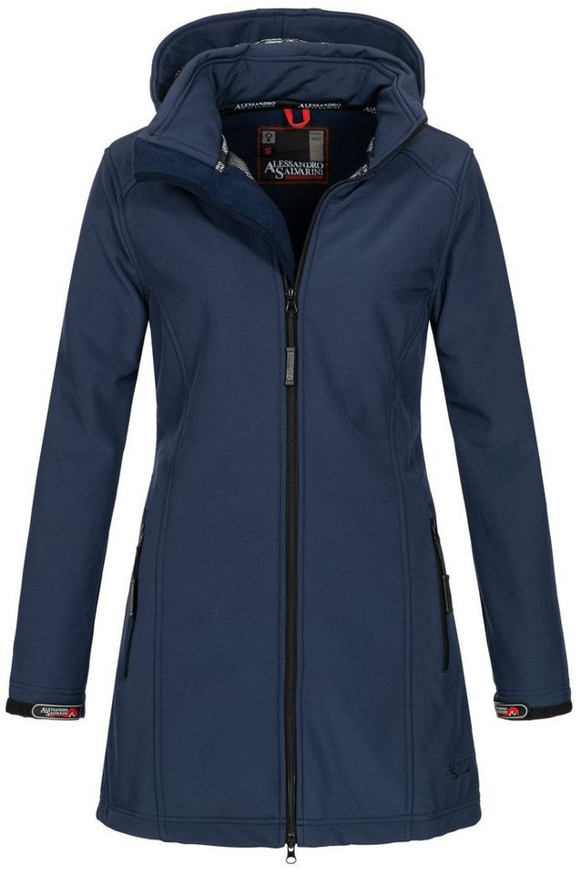 Alessandro Salvarini Softshelljacke Alessia lang mit abnehmbarer Kapuze von Alessandro Salvarini