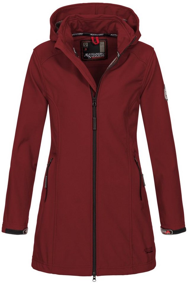 Alessandro Salvarini Softshelljacke Alessia lang mit abnehmbarer Kapuze von Alessandro Salvarini