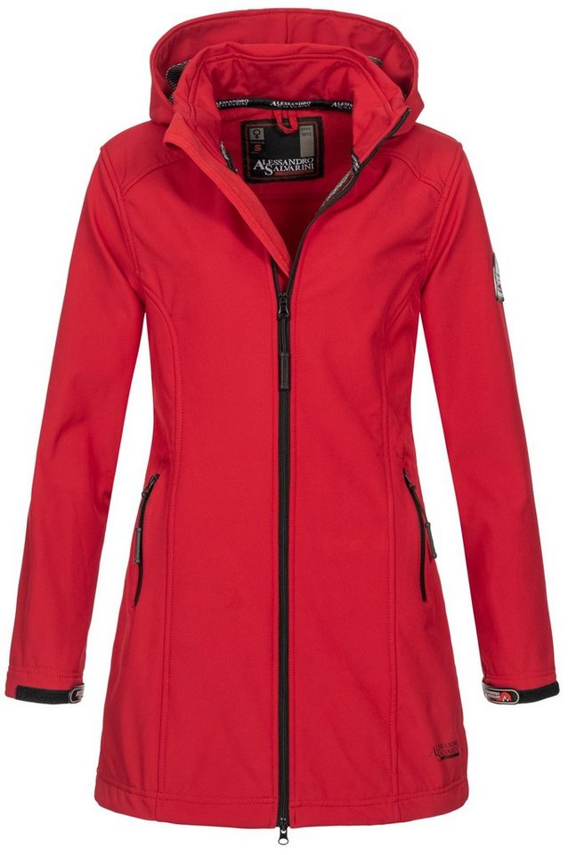 Alessandro Salvarini Softshelljacke Alessia lang mit abnehmbarer Kapuze von Alessandro Salvarini