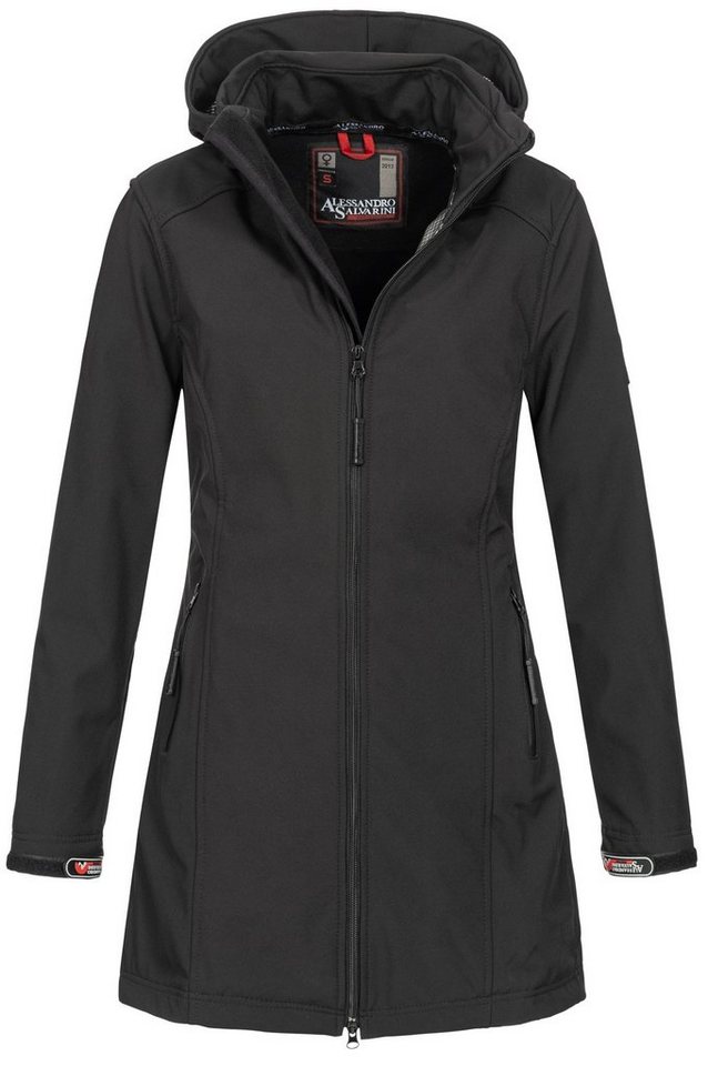 Alessandro Salvarini Softshelljacke Alessia lang mit abnehmbarer Kapuze von Alessandro Salvarini