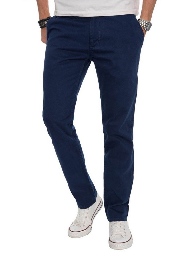Alessandro Salvarini Chinohose A. Salvarini Herren Designer Chino Stoff Hose Chinohose Regular Fit mit geradem Bein von Alessandro Salvarini