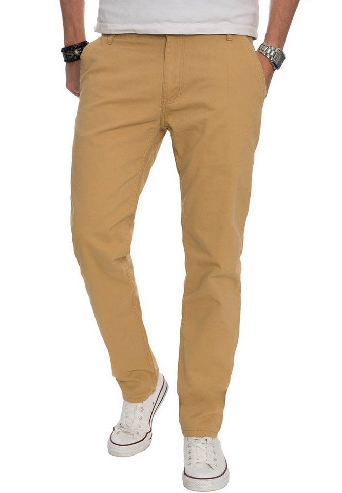 Alessandro Salvarini Chinohose A. Salvarini Herren Designer Chino Stoff Hose Chinohose Regular Fit mit geradem Bein von Alessandro Salvarini